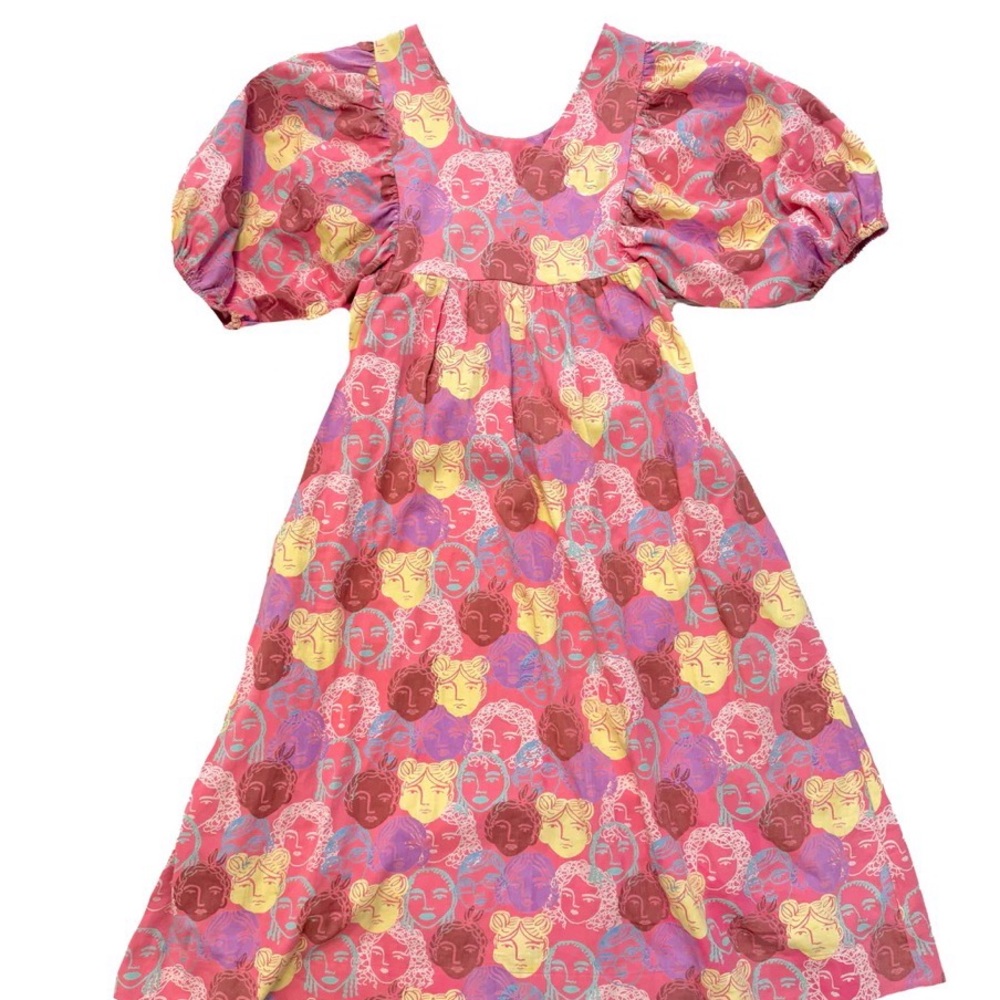Colorful Patterned Midi Dress